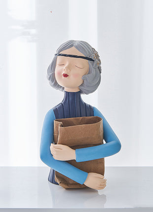 Abstract Girl Resin Sculpture