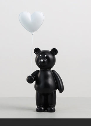 Oso de amor navideño, decoración para sala de estar infantil, manualidades de resina