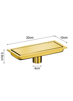 Desagüe de suelo para ducha de baño rectangular de acero inoxidable
