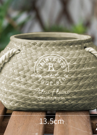Woven Ceramic Flower Pot
