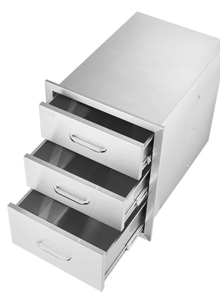Cajones para barbacoa de acero inoxidable de triple acceso para cocina exterior VEVOR de 18 x 20,5 pulgadas 