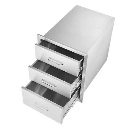 VEVOR 18x20.5 Inch Outdoor Kitchen Stainless Steel Triple Access BBQ Drawers