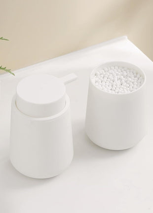 Juego de accesorios de baño negro mate con dispensador de jabón de plástico