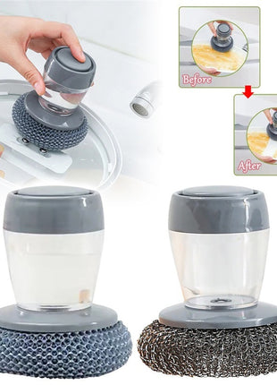 Kitchen Soap Dispensing Palm Brush Cleaner