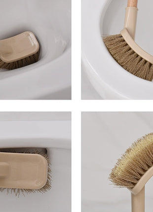 Cepillo de baño con mango de madera para el hogar, herramientas de limpieza para el baño