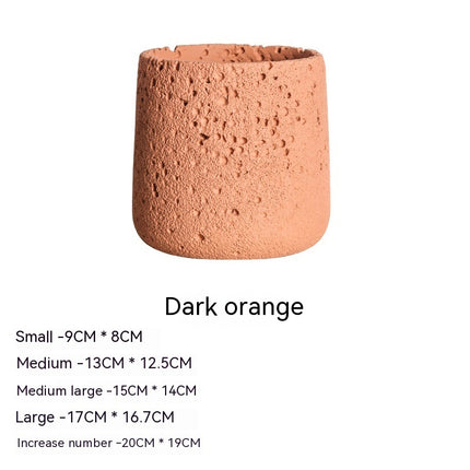Nordic Cement Flowerpot Creative Volcanic Rock Breathable Greenery Potted Pot
