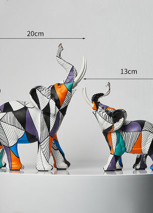 Colorful Elephant Decorative Figurine
