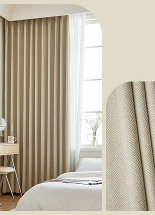 Cortinas opacas de chenilla con estampado de espiga para el hogar