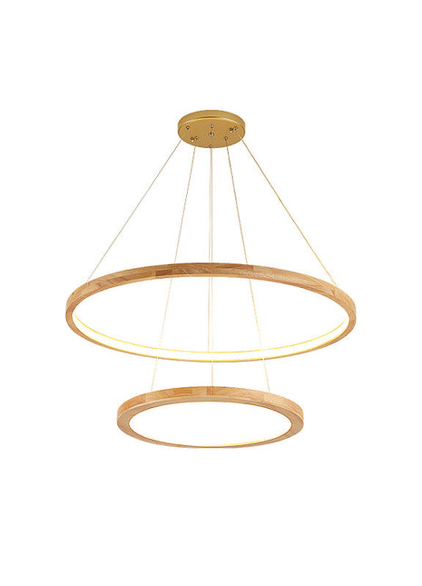 Japanese-Style Wood Chandelier