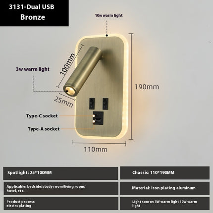 Modern Minimalist Master Bedroom Living Room Wall Lamp