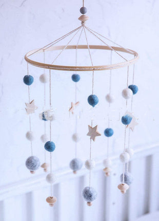 Campana redonda de bola de pelo para decoración de habitación infantil