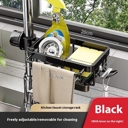 Estante de almacenamiento de aluminio para grifo y fregadero de cocina