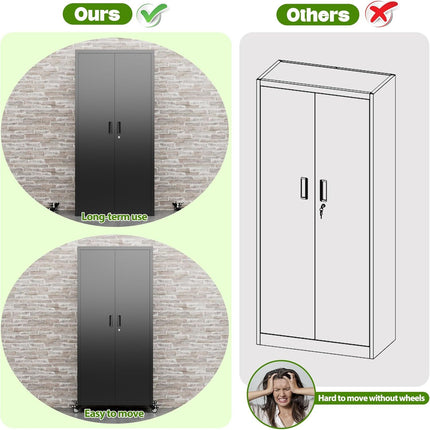 Garage Storage Cabinet With Optional Wheels