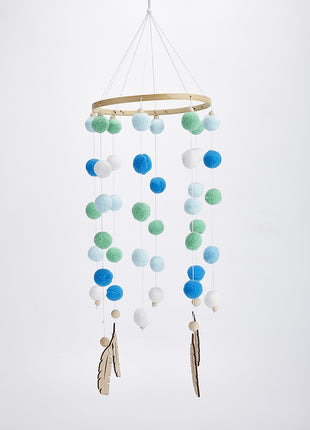 Campana redonda de bola de pelo para decoración de habitación infantil