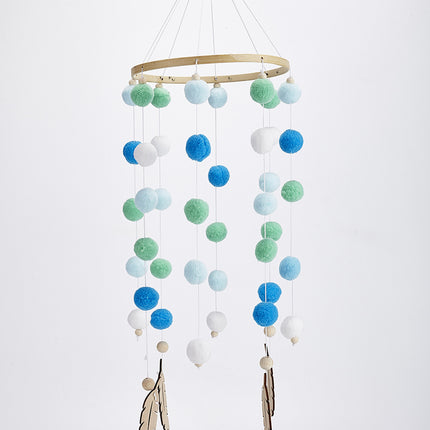 Campana redonda de bola de pelo para decoración de habitación infantil