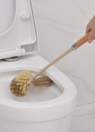 Cepillo de baño con mango de madera para el hogar, herramientas de limpieza para el baño