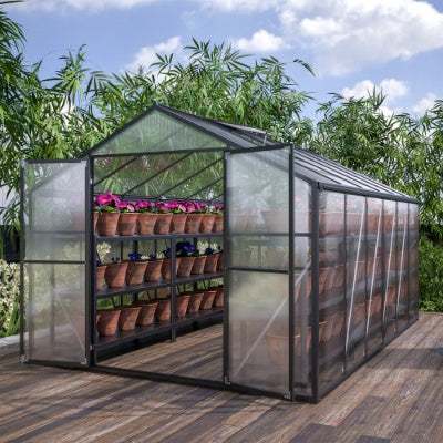 8 X 12'Outdoor Greenhouse, Heavy Duty Polycarbonate Greenhouse