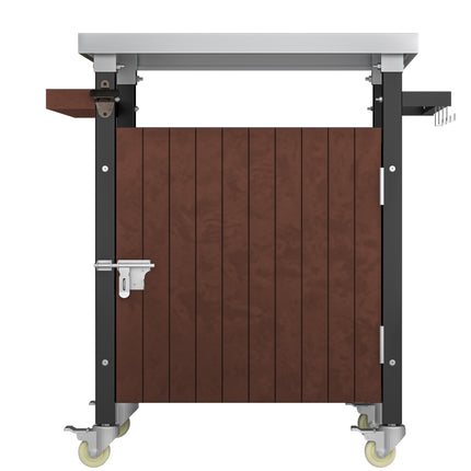 Outdoor Grill Cart With Stainless Steel Tabletop, Storage, Patio Kitchen Island