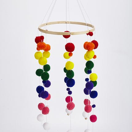 Campana redonda de bola de pelo para decoración de habitación infantil