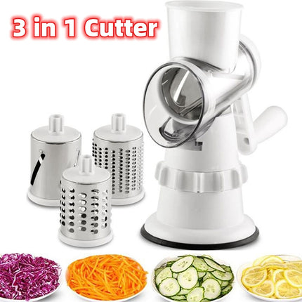 Cortador de verduras 3 en 1, accesorios de cocina manuales, rallador