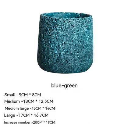 Nordic Cement Flowerpot Creative Volcanic Rock Breathable Greenery Potted Pot