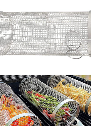 Rolling BBQ Grill Basket