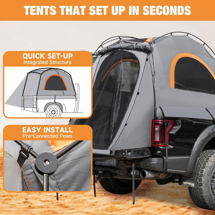 Truck Bed Tent Fit 5.5-5.8ft Truck Bed Easy Setup For Camping