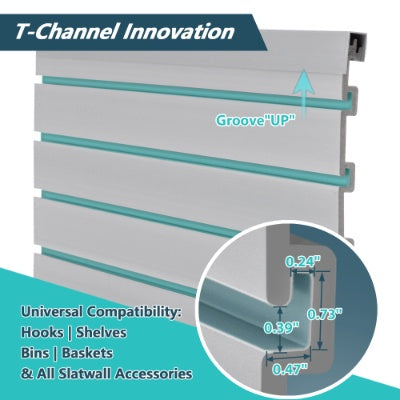 Paneles de pared de listones de PVC, sistema de almacenamiento para garaje y hogar de 1,2 m x 0,6 m