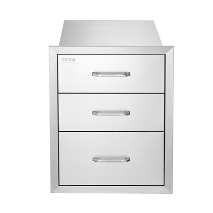 VEVOR 18x20.5 Inch Outdoor Kitchen Stainless Steel Triple Access BBQ Drawers