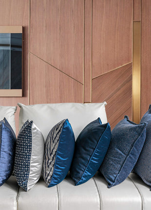 Denim Blue Modern Minimalist Living Room Sofa Pillow
