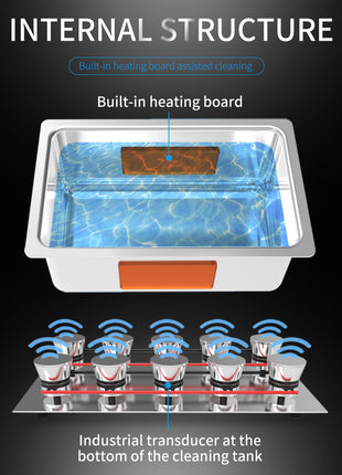 Máquina de limpieza ultrasónica con calefacción minimalista para el hogar