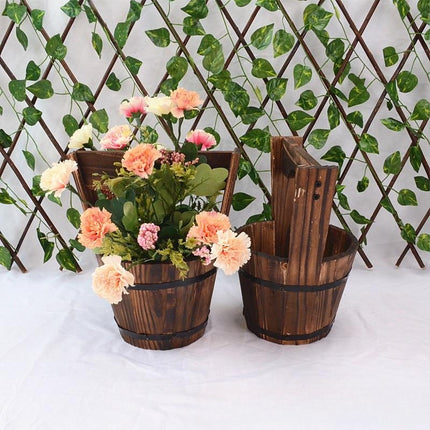 Horticultural Carbonization Anti-corrosion Wooden Succulent Flower Pots