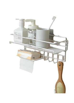 No-Drill Bathroom Storage Shelf