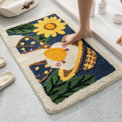 Alfombrillas de baño con dibujos animados para el hogar, absorbentes y antideslizantes.
