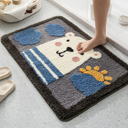Alfombrillas de baño con dibujos animados para el hogar, absorbentes y antideslizantes.