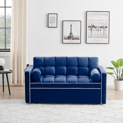 Leeper Sofa Couch W Pull Out Bed, 55 Modern Velvet