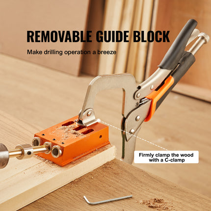 VEVOR Pocket Hole Jig Kit, 34 Pcs Pocket Hole Jig System