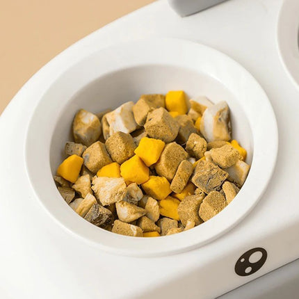 Duck Design Pet Double Bowl Plastic Kitten Dog Food Drinking
