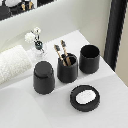 Matte Black Bathroom Accessory Set