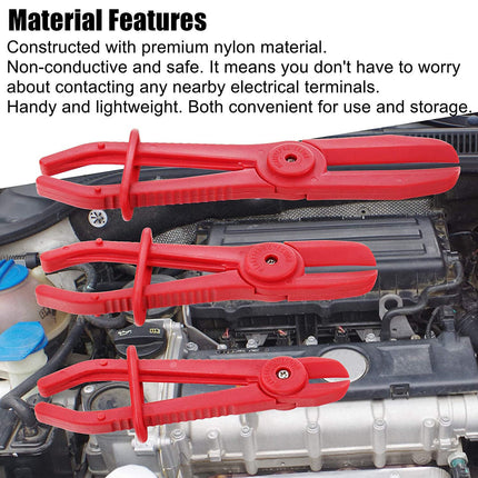 3X Hose Pinch Clamp Red Brake Fuel Water Line Plier Set Garage Hand Tool Kit