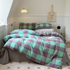 Green Grey Grid / Bed sheet / 1.2M