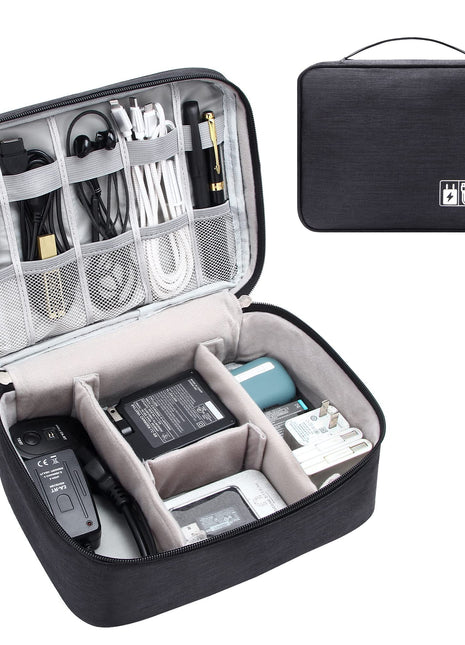Bolsa organizadora de cables para viajes con organizador de dispositivos electrónicos