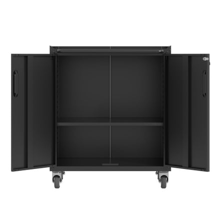 Gabinete de almacenamiento de garaje de metal resistente con ruedas
