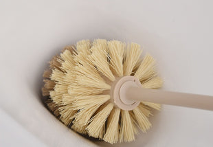 Cepillo de baño con mango de madera para el hogar, herramientas de limpieza para el baño
