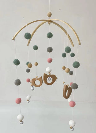 Campana redonda de bola de pelo para decoración de habitación infantil