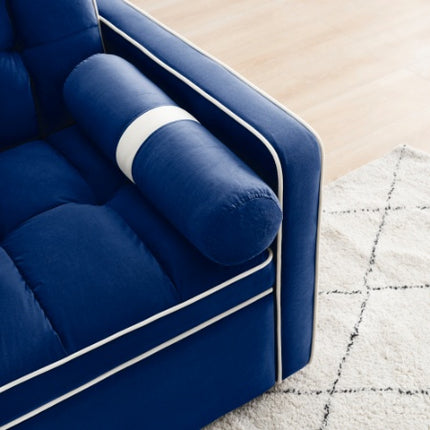Leeper Sofa Couch W Pull Out Bed, 55 Modern Velvet