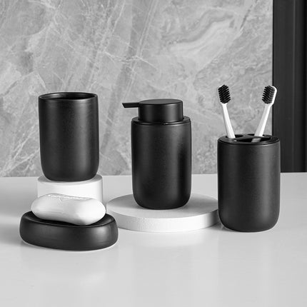 Matte Black Bathroom Accessory Set