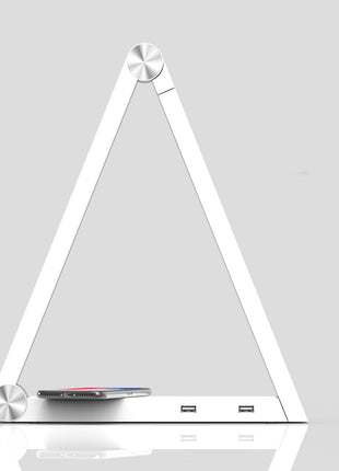 Lámpara de mesa triangular LED con carga inalámbrica, recargable