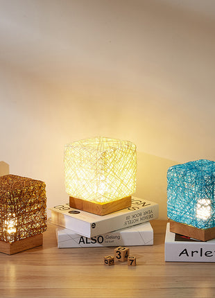 Handwoven Rattan Table Lamp