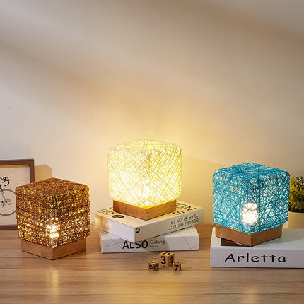 Handwoven Rattan Table Lamp